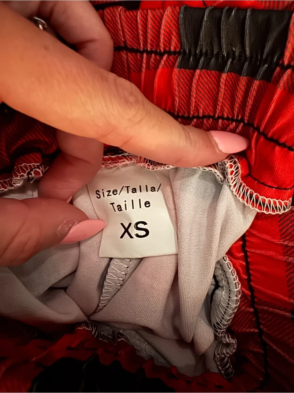Target Red and Black Buffalo Plaid Drawstring Pajama Pants - Picture 3 of 3